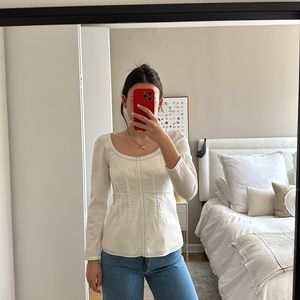 WHITE STRUCTURED TOP // LA VIE REBECCA TAYLOR // SIZE XS
